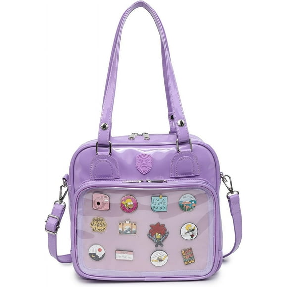 TRAHOO-Leather Ita Backpack Crossbody Bag Messenger Purse JK Uniform Shoulder Bags for Anime Pins Display