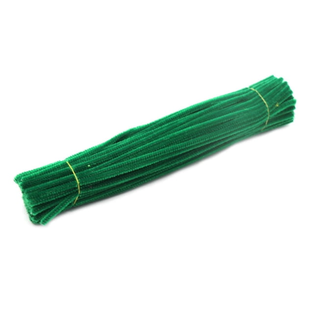 100 piezas de limpiapipas de colores lisos, juego de limpiapipas para manualidades, artesanía y decoración (verde)