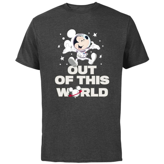 Disney Astronaut Mickey Mouse Out of This World - Short Sleeve Cotton T-Shirt for Adults - Customized-Charcoal