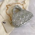 thumbnail image 4 of Bolso bandolera para mujer Bolso de hombro acolchado informal Bolsos y monederos (Plata), 4 of 9