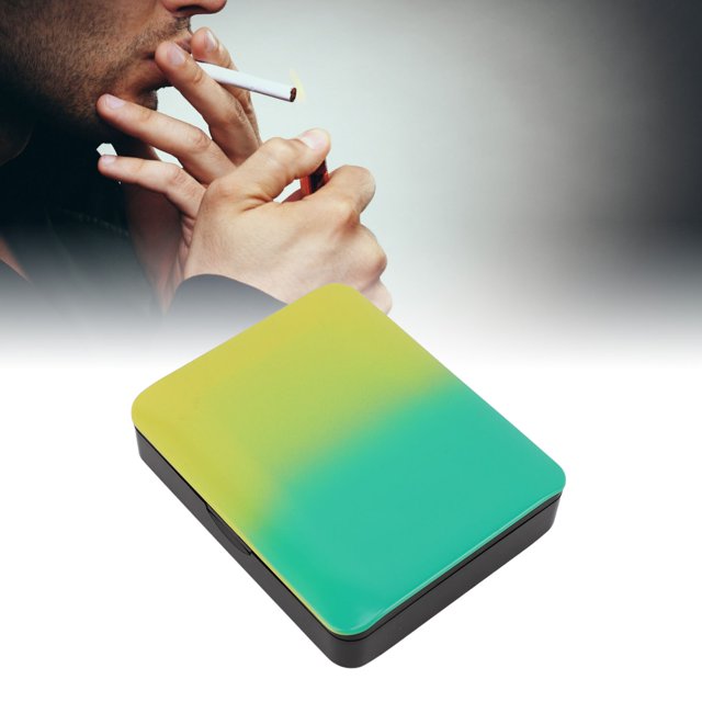 Estuche Para Cigarrillos Degradado Recargable Por USB Con Luz Ambiental Colorida, Protege Los Cigarrillos Para Uso En Interiores Y Exteriores
