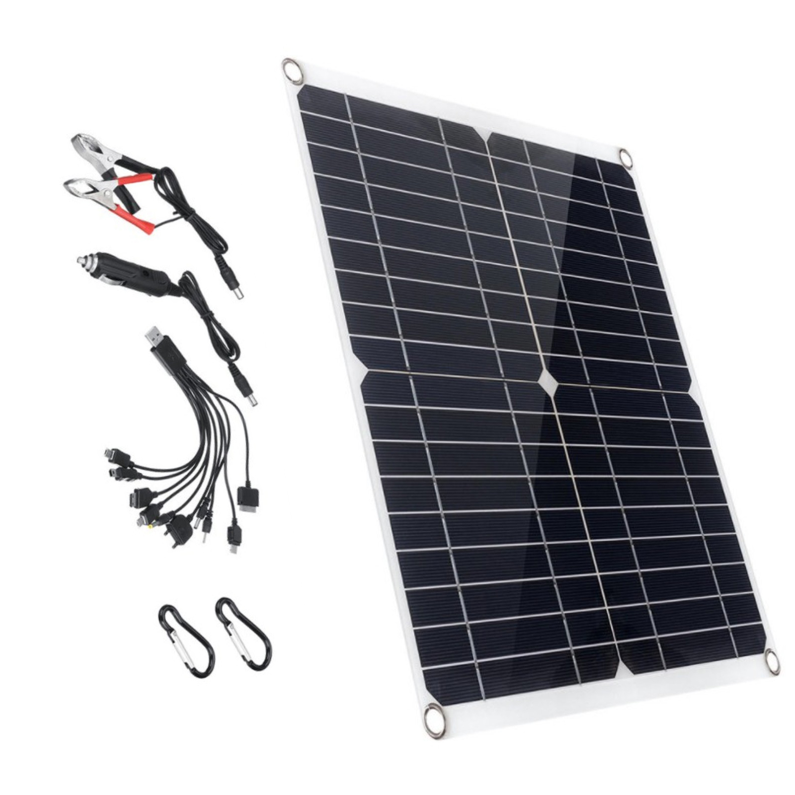 Dual USB Device Solar Panel Monocrystalline Solar Energy Battery for Outdoor Charging, 50W