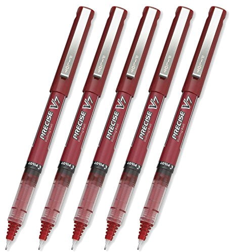 Pilot® Precise® V7 Stick Roller Ball Pen PEN,PRECISE V7,FINE,RD (Pack of5)