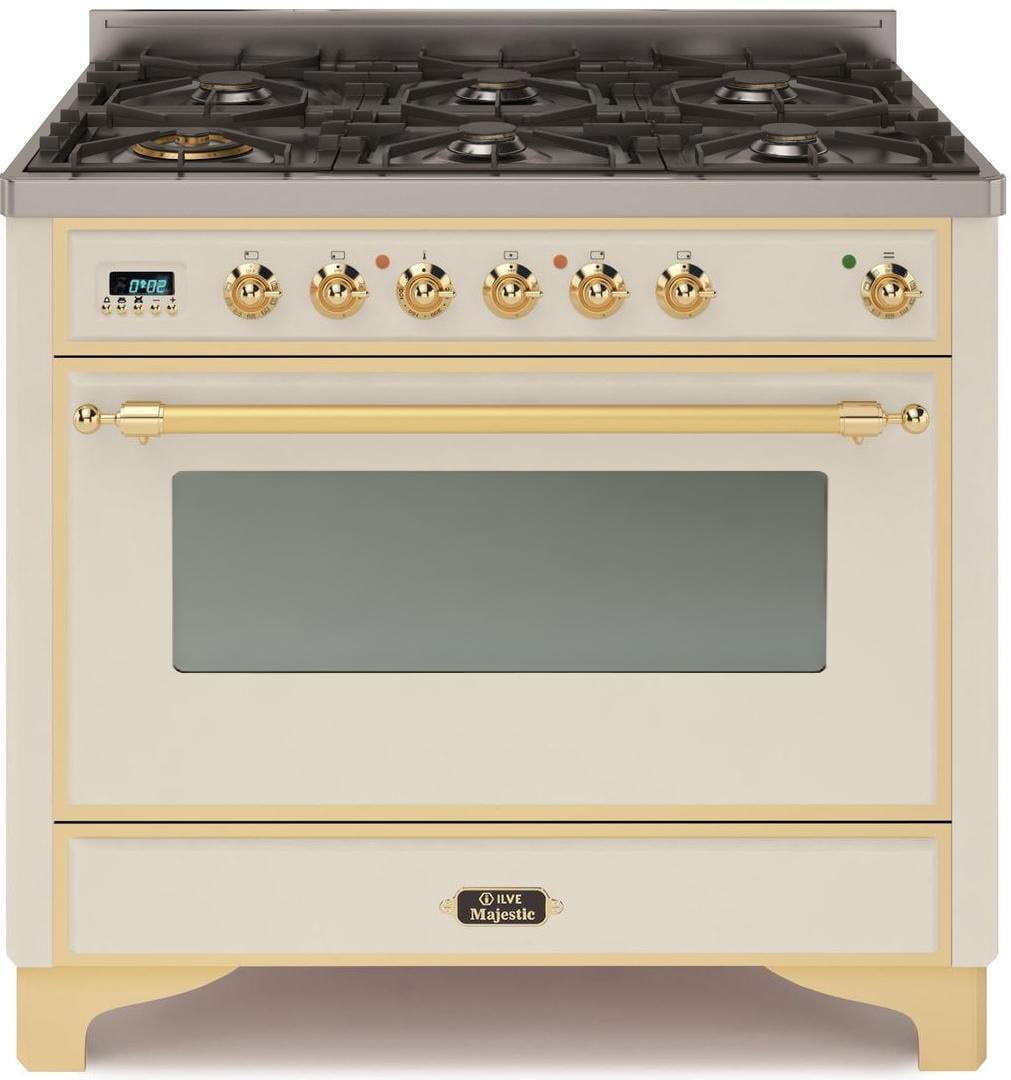 Ilve UM096DNS3AWGLP Majestic Series 36 Inch Freestanding Dual Fuel