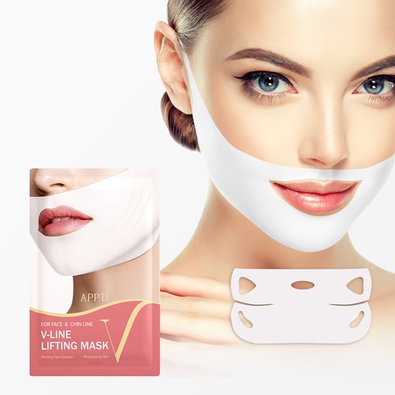 APPTI White V-Line Lifting Mask 6-Piece Set – Brightening & Sculpting Facial Treatment for a Radiant, Defined Jawline and Visibly Lifted, Firm Contour – Professional Mask Collection