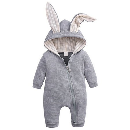 

Baby Climbing Suit Hooded Zipper Clothes