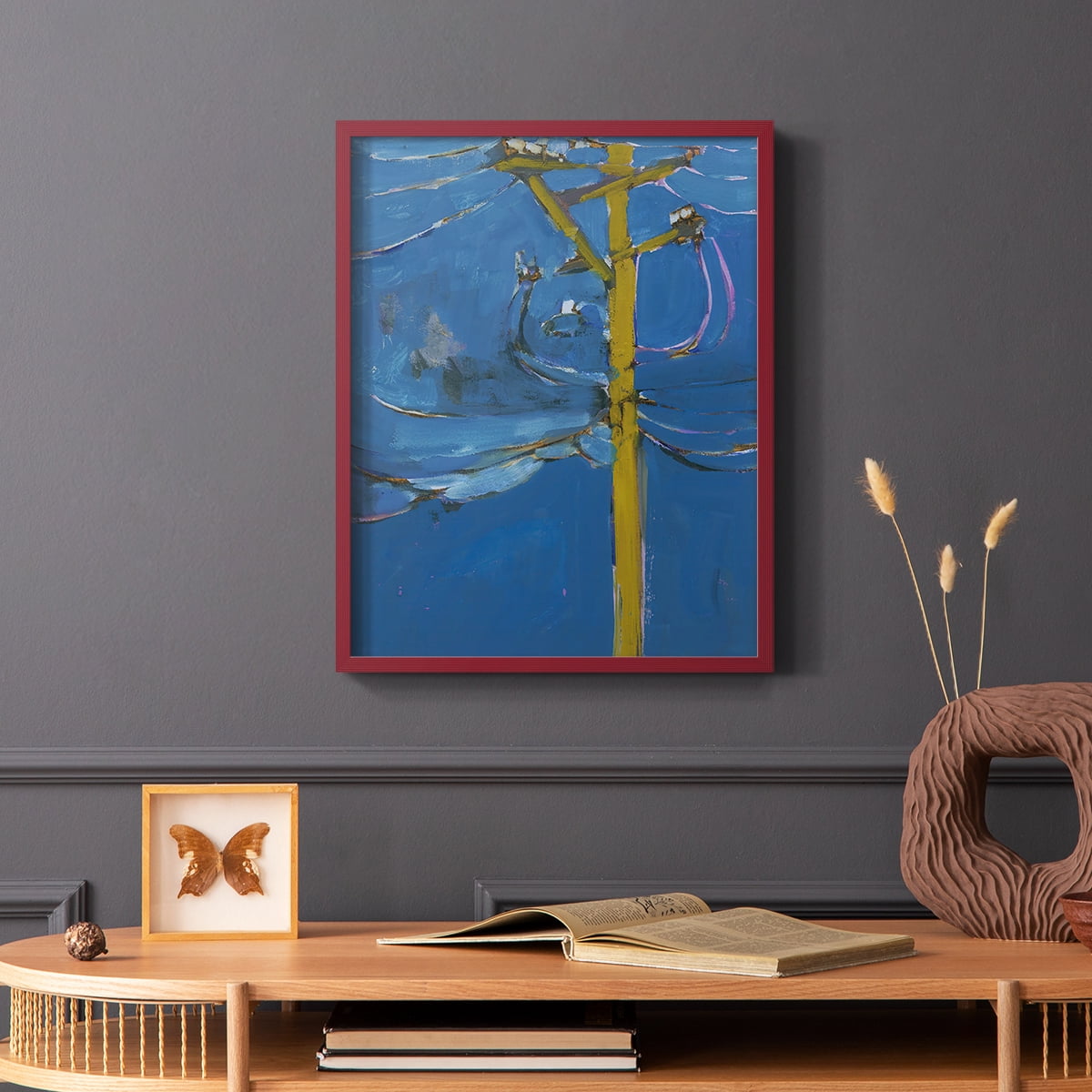 Wires IV Framed Print - Solid Wood in Single Picture Frame Solid Wood 2 Framed Print