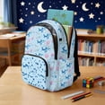 thumbnail image 3 of FKELYI 17 Inch School Backpack for Kids Schoolbag Spacious Book Bag Blue Shark Coral Print Lightweight Casual Daypack with Ergonomic Straps for Student, 3 of 7