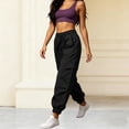 thumbnail image 6 of Kezqiaxn Womens Cargo Pants Summer Drawstring Elastic Waist Outdoor Quick Dry Casual Trousers with Pockets Fashion Clothing, 6 of 9
