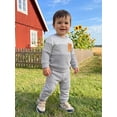 thumbnail image 5 of AceBaby Kids Boys Fall 2Pcs Outfit Sets for 3M-5Y, Contrast Color and Stripes Tops with Pants Toddler Clothes for Casual Daily, 5 of 9