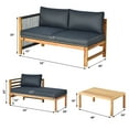 thumbnail image 3 of Gymax 3PCS Patio Acacia Wood Sofa Furniture Set Thick Cushion W/Nylon Rope Armrest, 3 of 7