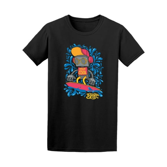 Graffiti Robot Surfer Graphic T-Shirt - Image by Shutterstock, Male 4X-Large