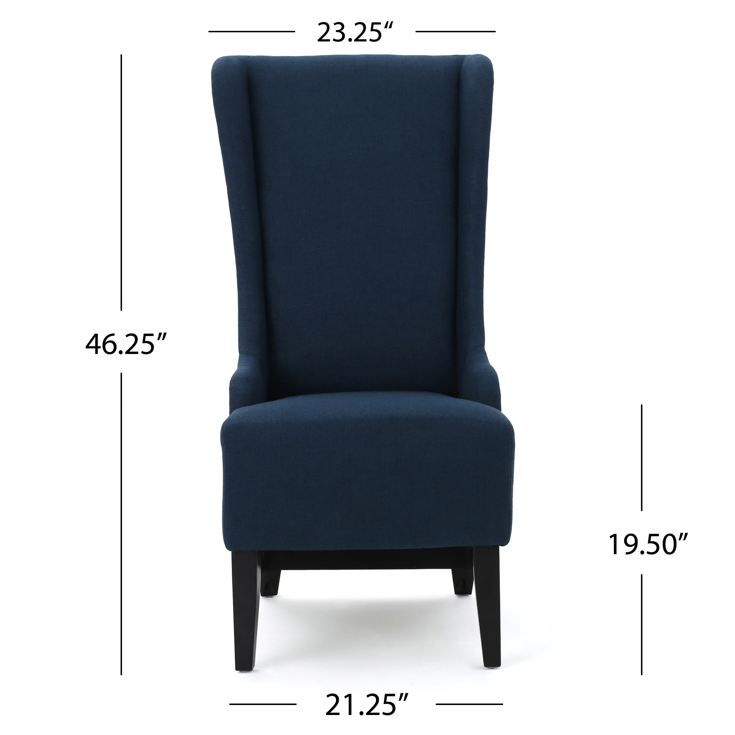 Noble House Ivette Contemporary Fabric Dining Chair, Dark Blue