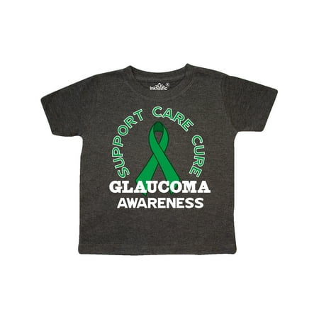 

Inktastic Support Care Cure Glaucoma Awareness with Green Ribbon Gift Toddler Boy or Toddler Girl T-Shirt