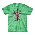 thumbnail image 1 of Wild Bobby, Cross with Flowers and Butterflies, Inspirational/Christian, Tie-Dye Tees, Spiral Kelly, Small, 1 of 3
