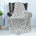 thumbnail image 4 of Grey and White Soft Flannel Fleece Blanket, Grunge Brick Wall Background Urban Architecture Building Modern City Life Graphic, Cozy Plush for Indoor and Outdoor Use, 70" x 90", Grey, by Ambesonne, 4 of 5