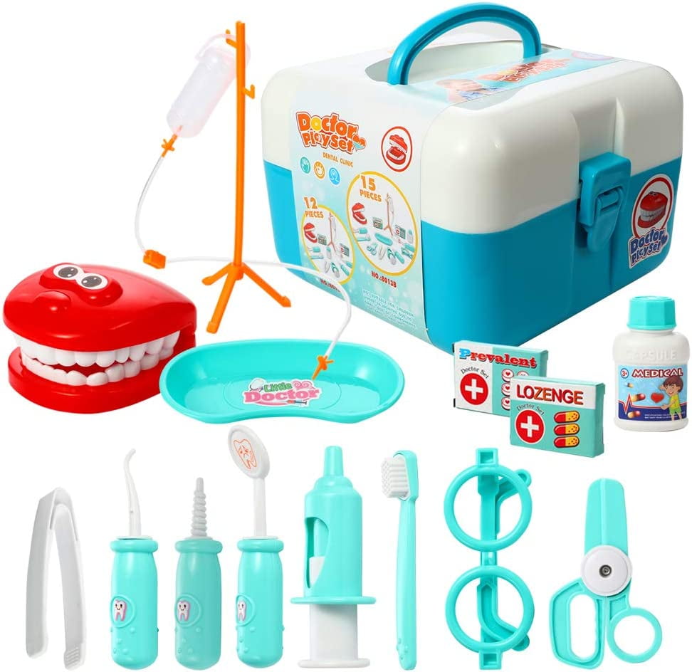 Dentist kit for Kids, 15 pcs Pretend Dentist Playset Toys Dentist