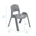 thumbnail image 2 of ECR4Kids Plastic Stackable SitRight Chair, 11in, Classroom Furniture, Grey, 4-Pack, 2 of 9