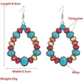 thumbnail image 2 of Bohemian Turquoise Geometric C Shape Drop Dangle Earrings Ethnic Hoop Colorful for Women Statement Western Cowgirl Tribal Boho Jewelry, 2 of 4