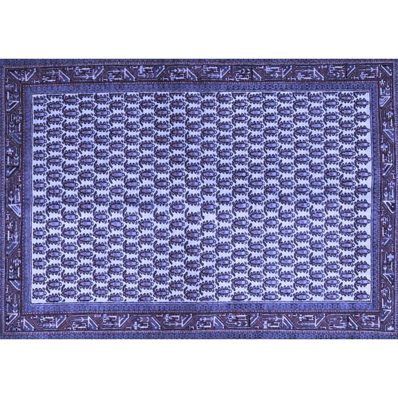Ahgly Company Indoor Rectangle Persian Blue Traditional Area Rugs, 5' x 7'