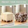 thumbnail image 6 of SCRAWLGOD Fur Pattern Cow Print Brown Beige Ottoman Cover Square Slipcovers, Stretch Footrest Stool Cover for Ottoman Square, Soft Foot Stool Covers Protector with Nonslip Elastic Bottom, 6 of 7
