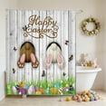 thumbnail image 4 of Easter Bunny Shower Curtain Cute Rabbits Colorful Floral Bathroom Shower Curtain Happy Easter Fabric Shower Curtain Bathtub Decor with 12 Hooks 70X 47Inches, 4 of 6