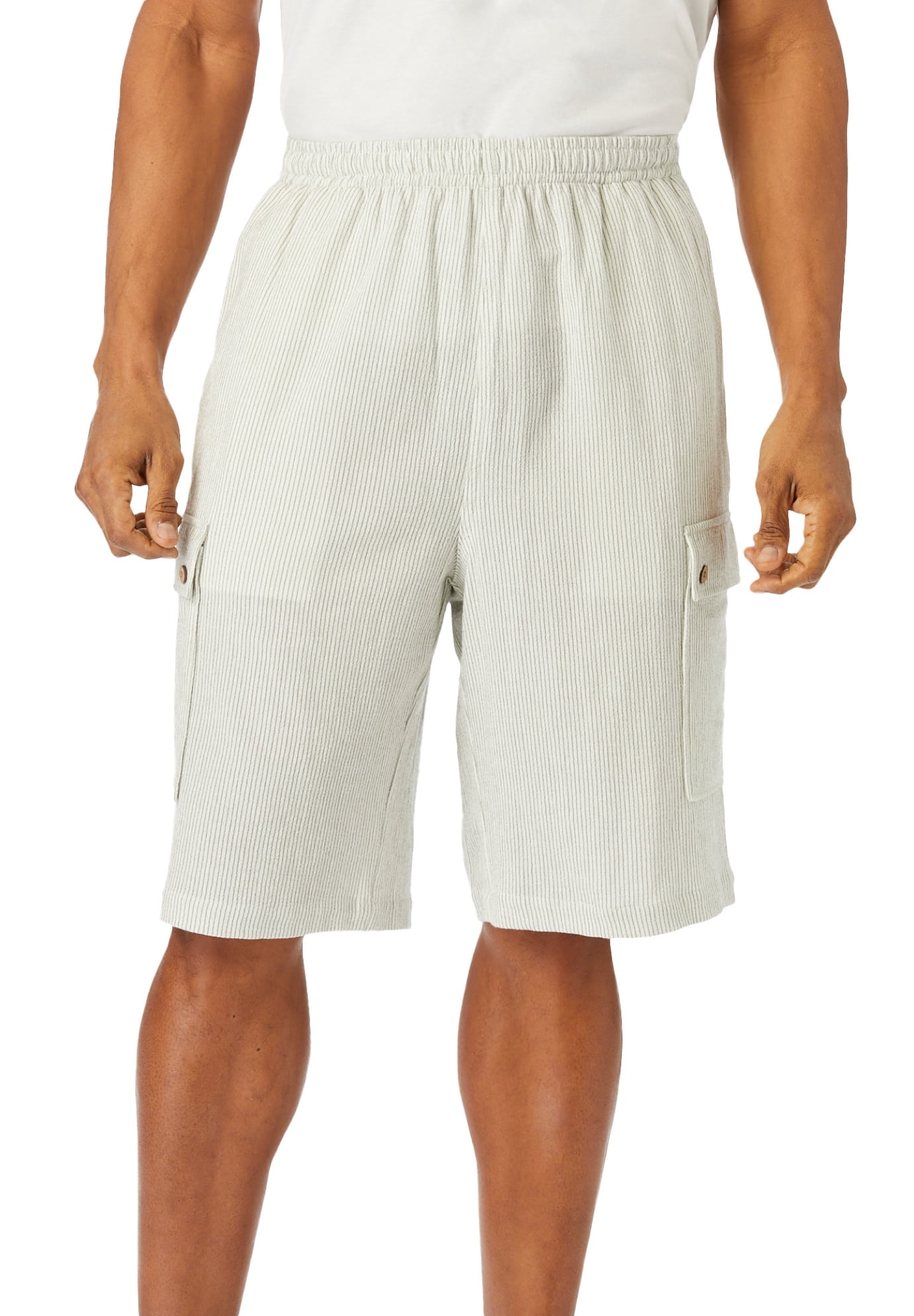 Ks Island By Kingsize Men's Big & Tall Full Elastic Waist Gauze Cargo