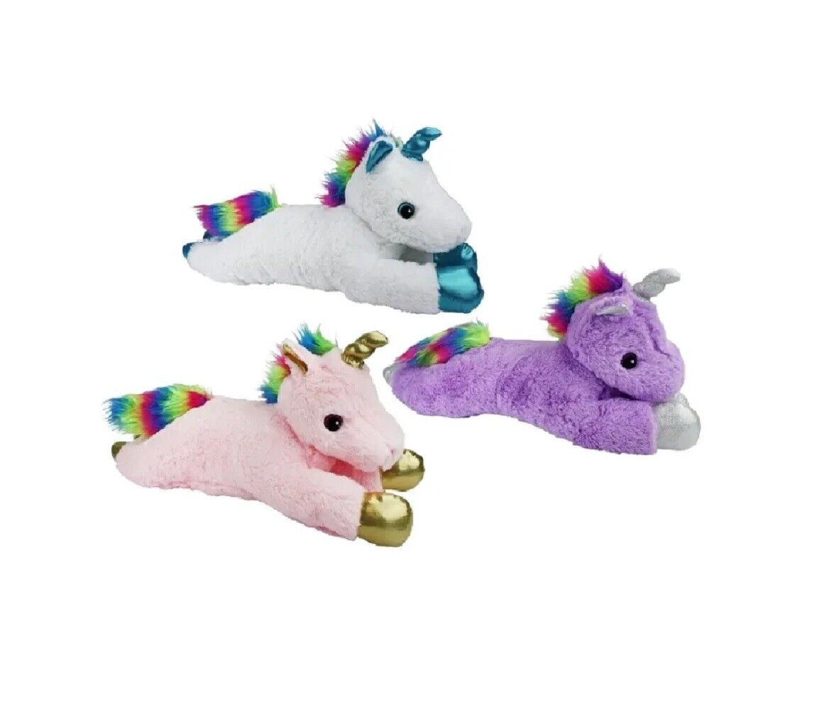 24" Big Dog Toy Jumbo Plush Unicorn Squeaker Rainbow Mane Tail Metallic Horn (Pink)