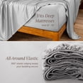 thumbnail image 6 of Bare Home Bamboo Sheet Set - Made from Rayon Fibers - Deep Pockets - 4 Piece - Split Head Flex King, Cloud Gray, 6 of 10