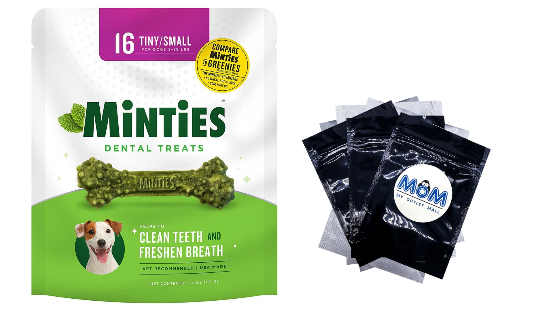 Dog Dental Chews Minties Maximum Mint Tiny/Small 539lbs VetIQ