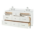 thumbnail image 4 of Ariel Monroe 67 Inch Double Rectangular Sink Bathroom Vanity With Pure White Quartz Countertop 1.5 inch Edge In White, 4 of 7