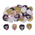thumbnail image 1 of Chicas de dibujos animados Botones de madera, Botones de madera vintage, Botones de costura artesanal, Adornos de scrapbooking, Adornos hechos a mano de cardmaking, 1 of 9