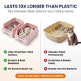thumbnail image 6 of Topyangs Stainless Steel Litter Box, XL Metal Cat Litter Box for Big Cats, Pink, 6 of 15