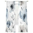thumbnail image 7 of Blue Grey Spring Floral Sheer Curtains 108 Inch Length 2 Panels Set, Elegant Summer Botanical Voile Window Treatment Semi Sheer Long Curtains Drapes for Bedroom/Living Room/Kitchen 52"x108"x2, 7 of 7