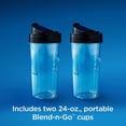 thumbnail image 2 of Oster Combo de licuadora y procesador de alimentos con 3 ajustes para batidos, batidos y picar alimentos, incluye 2 tazas y tapas de 24 onzas, gris c, 2 of 6