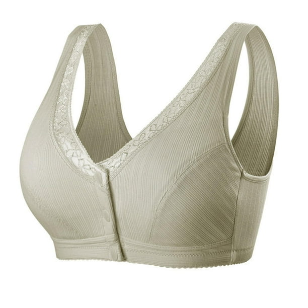 Comfortable Cotton Large Size Bra With Front Button Wireless Underwear  Womens Breathable Seamless 