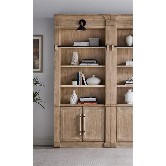 Pemberly Row Contemporary 8' Tall Wood Bookcase Storage in Brown