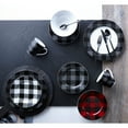 thumbnail image 2 of Safdie & Co. Porcelain Dinnerset 16 Piece Buffalo Plaid Grey/Black, 2 of 6