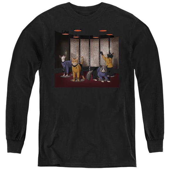 Star Trek - Beam Meow Up - Youth Long Sleeve Shirt - Medium
