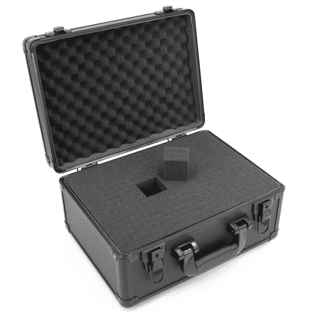 CASEMATIX 14" Locking Box with Customizable Foam - Aluminum Frame Lock Boxes for Personal Items and Dorm Room Security for Tools, Electronics and More