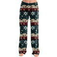 thumbnail image 5 of Women's Fashion Christmas Printed Plush Casual Pants, Long Trousers with Soft Material for Winter Wear, Festive Design for Holiday Season,Mint Green,XL, 5 of 5
