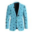 thumbnail image 5 of HELLHERO Musical Note Pattern Polyester Mens Suit with One Button, Single Breasted Lightweight Men's Suit for Summer, 5 of 8