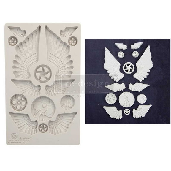 Finnabair Decor Moulds 5"X8"-Cogs & Wings