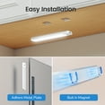 thumbnail image 3 of Koosom 96 LED Under Cabinet Lights, USB C Rechargeable Closet Counter Lighting Kit with Motion Sensor and Magnetic Strip, Battery Operated Wireless Stick up Light for Wardrobe, 3 Pack, 3 of 8