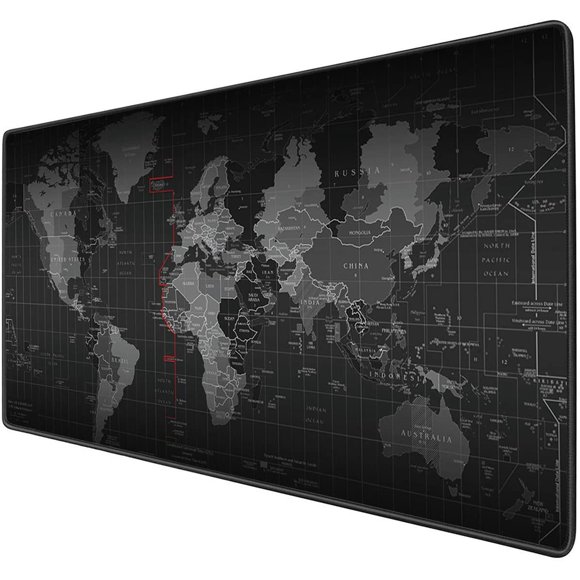 Extended Mouse Pad Large Gaming Mouse Pad- 35.4x15.7x0.12 inch Computer Keyboard Mouse Mat Non-Slip Mousepad Rubber Base and Stitched Edges for Game Players, Office, Study, Aurora Light Pattern