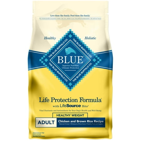 Blue Buffalo Life Protection Formula Natural Adult Healthy Weight Dry Dog Food, Chicken and Brown Rice, (Best Blue Buffalo Dog Food For Pitbulls)
