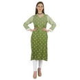 thumbnail image 4 of Bimba PrintedDesignerKurtaFor Womens Straight Kurti V-Neck EthnicTraditionalWear - Cotton Modal, 4 of 6