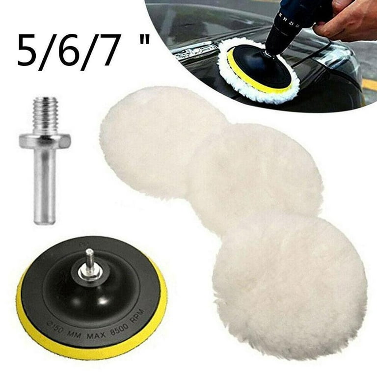 5-7 Inch Car Polishing Kit Waxing Sponge Pad Wool Disc Wheel Paint Care  Buffing Z7S7 