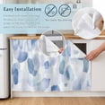 thumbnail image 5 of Blue Cabinet Curtain 28"Wx51"L, Dustproof Storage Cabinet Curtain with Self Adhesive Tape, Watercolor Abstract Geometric Art Tall Pantry Cover Drape for Kitchen, Laundry Room, Utility Closet, 5 of 9