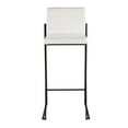 thumbnail image 6 of Fuji Contemporary High Back Barstool In Black Steel And White Velvet - Set Of 2, 6 of 7